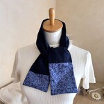 Libertyパッチ3wayガーゼマフラータオル*ネッククーラー*リバティ*木の実ガーデン*ナイトネイビー*汗拭き*大人色*日よけ*保冷剤