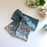 3wayガーゼマフラータオル*ネッククーラー*フレンチフラワーガーデン*リバティ調フラワー*クラウドブルー*汗拭き*大人可愛い色*日よけ*保冷剤