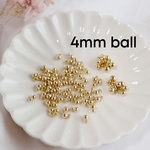 〈ゴールド〉 4mm ball カン付き CCB ビーズ 球 80点