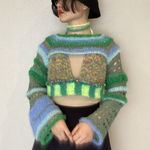 ニットショートトップス(green)