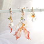 【5/26  21時再販予定】マーメイドの耳飾り<赤と橙・おおきめ>