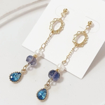 アイオライトと淡水パール深い海の煌めきピアス♡