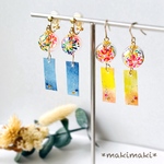 手描き風鈴〜花火柄〜ピアス、イヤリング✨夏祭り✨浴衣✨夏✨祭り✨花火✨花火大会✨夏の新作デー