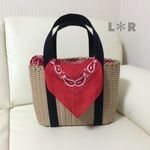 ◎再販◎バンダナのかごバッグ♪赤♪《受注製作》