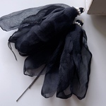 2pcs)3348)シフォンタッセル)black chain#4v