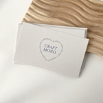 （両面100枚）Heart Letter no.1（ブルー）ショップカード・名刺・サンキューカード