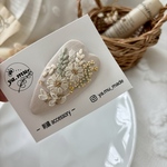 18. ハートぱっちんピン/イエローフラワー