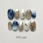 Blue / silver ネイルチップ