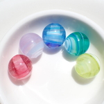 キャンディみたいなガラスビーズ！　濃い色マーブル丸玉５個ミックスアソートセット　とんぼ玉