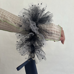 スマホハンドストラップ  girly 〈whiteblack dot× black〉