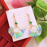 大人可愛い💕 お花🌷ビーズ パープルグラデーション ゆらゆら♪ ハンドメイド ピアス イヤリング フラワー ビーズ アクセサリー 揺れる レディース