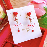 大人可愛い💕 ハートの傘☂️ umbrella☂️ ゆらゆら♪ ハンドメイド ピアス イヤリング レディース アクセサリー 