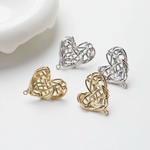  「#G80038」14kメッキ  ハート　ピアス　金具✴︎2個セット