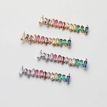  「#G80039」14kメッキ  ビジュー　ロング　虹色　チャーム