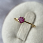30%OFF【一点もの】ビルマ産ルビーのシンプルリング(18KGP)【フリーサイズ】