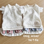 【新作】犬服　フリル袖の甘ワンピース🍓