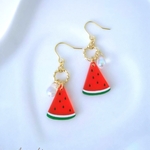 カットスイカの夏ピアス(涼しげ・お祭り・浴衣・すいか・フルーツ・夏)
