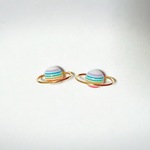 【再販】カラフルレインボー土星ピアス