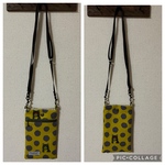 〈送料込〉☆スマホショルダー〜ねこちゃん柄〈マスタード〉〜