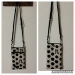 〈送料込〉☆スマホショルダー〜ねこちゃん柄〈モノトーン〉〜