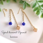 ラウンドスター✳︎ピラミッド✳︎キラリピアス