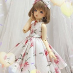 スーパードルフィー アウトフィット 赤系の花柄ノースリーブワンピ