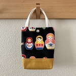 ハギレdeミニミニトート【マトリョーシカBlack】