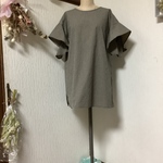   ギンガム　フリル袖チュニック💕