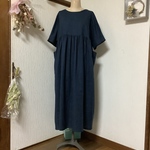 ダブルガーゼ   ネイビー　ワンピース💕