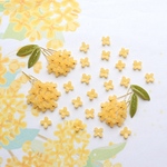 新作★ミニサイズ7mm キンモクセイ　お花の樹脂パーツ　クリームイエロー