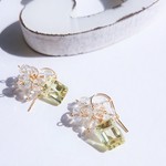 14kgf♡lemonquartz emerald cut pierce／earring 
