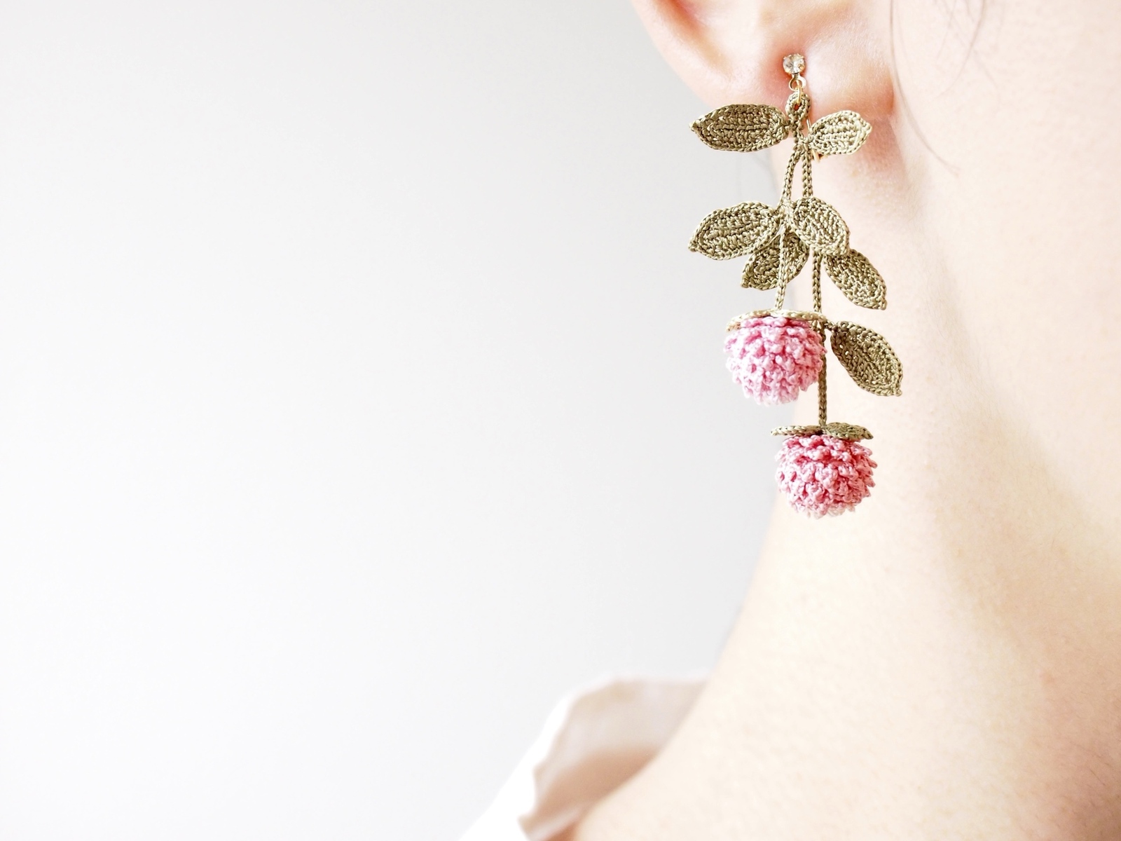 globe amaranth【Earrings】／千日紅（センニチコウ）の耳飾り／¥40790