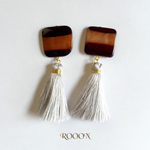 再...販♡べっ甲シェル×シルバータッセルのピアス（イヤリング）