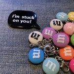 選べる3個おまけ1個）mチョコ立体ファスナーチャーム&マスクチャーム/シルバー/ポケットファスナー・コインケースファスナー・ポーチファスナー