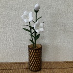 ちりめん細工・桔梗の花(白)