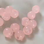 6pcs サーモンピンク パステル 鈴丸ビーズ ティアドロップ