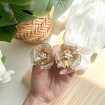 メタル　ゴールド　お花　モチーフ　大ぶり　プレゼント　ウェディング　ロング 普段使い　プレゼント　結婚式　お呼ばれ　前撮り　ブライダル