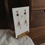 ミニ電球の耳飾り/ゴールド