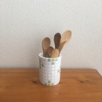 白いカトラリースタンド＊グリーン小花