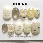 ハニーオーツミルク 🍯🌼🥯サイズオーダーネイルチップ/チビ爪/短爪/ベリーショート/イエロー/フラワー/マグネット/ビジュー/うるうる/色鉛筆/落書き/シンプル/普段使い