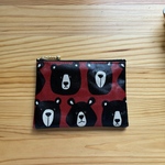 ラミネート　ラミネートポーチ　ミニミニポーチ　動物柄　ポーチ　キョトンベアー　アニマル柄ポーチ　赤