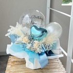 お花屋さんのバルーンフラワー　237ベビーブルー　結婚祝い　誕生日　電報　祝電　開店祝い　開院祝い　開業祝い