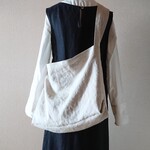 【SALE】30％OFF＊セール‼やわらかリネン＊幅広肩紐＊ショルダーバッグ（ナチュラル）