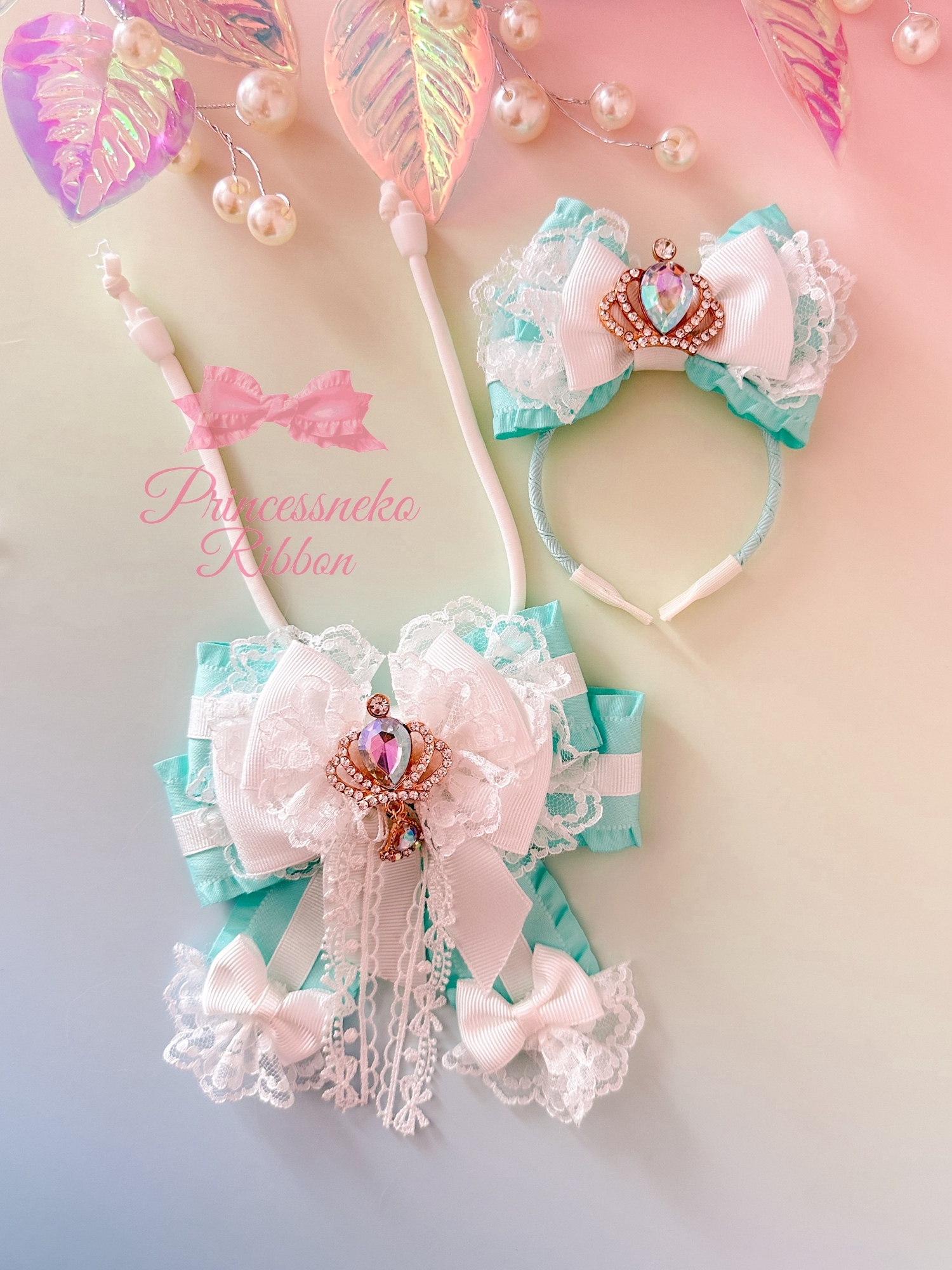 princess💚ティファニーブルーカチューシャ単品・チョーカー単品