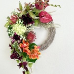 Tropical flower wreath