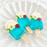 花咲くソーダフロートアイスキャンデー・左右反転バージョン(３種の仕上がりから選べます)(popsicle /アイスキャンディ/フェイクスイーツ/フェイクフード/食品サンプル/ミニチュアフード)