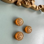 【1コずつ販売】JIRI＊IVANA#czech beads#チェコビーズ　mandara曼陀羅18㍉ orange/bronze