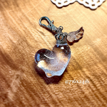 【クールシルバー】溶けかけ王冠ハートのキーホルダー