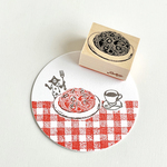 ナポリタンのラバースタンプ　スパゲッティはんこ［30×40mm］