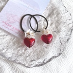 ꫛᥱꪝ＊ petit cadeau ＊ ぷっくりハートのヘアゴム　2個セット